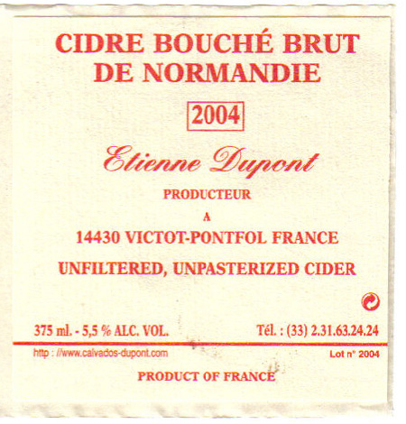Cidre Bouche Brut de Normandie label