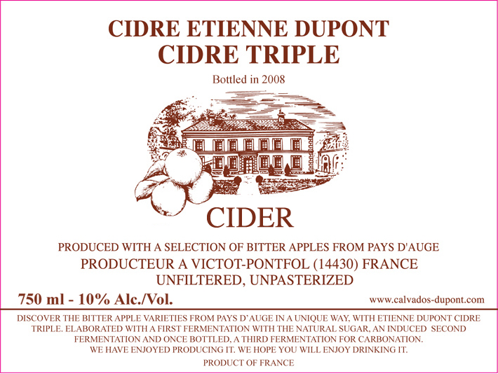 Cidre Etienne Dupont Cidre Tripel Label Page 1 Image 0001